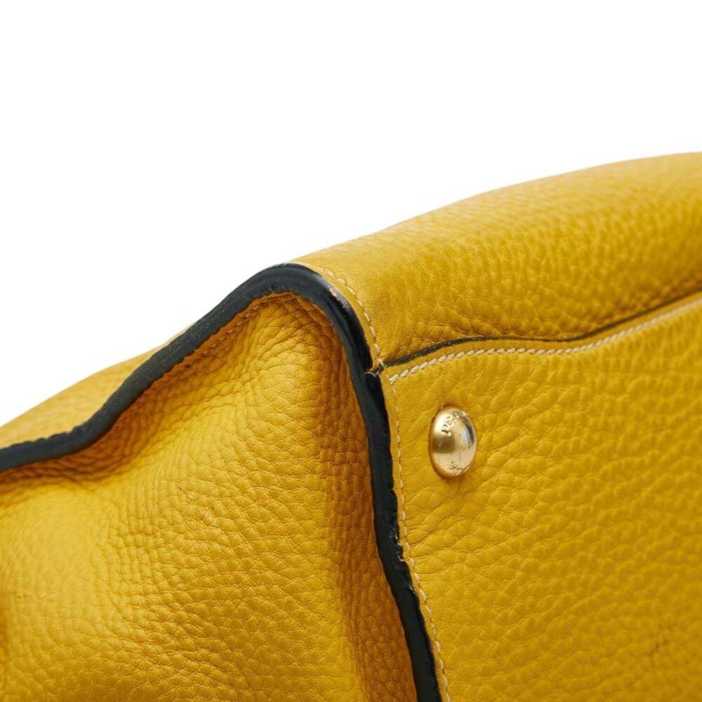 PRADA Yellow Leather Shoulder Bag - Picture 7 of 11